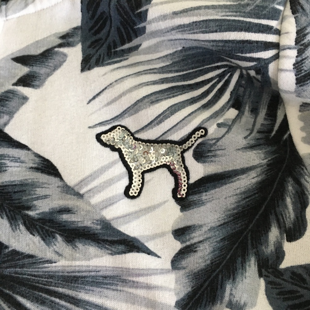 PINK Palm Tree Sequin Bling Hoodie - Picture 5 of 5